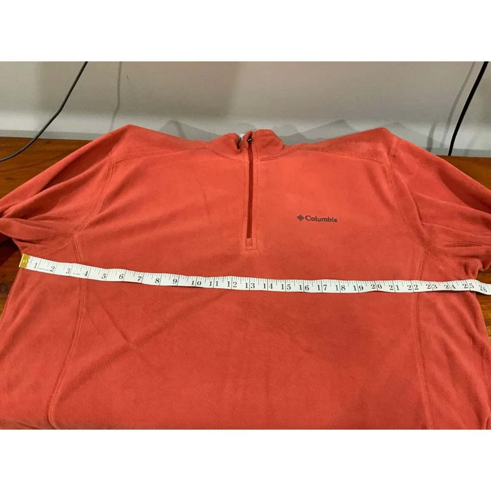 Columbia Mens XL Rust Orange Fleece Quarter Zip Pullover Sweater XM6279